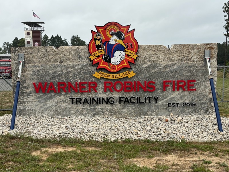 Warner Robins training facility entrance sign.