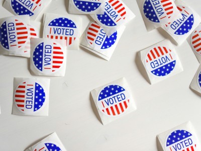 Photo of voting stickers