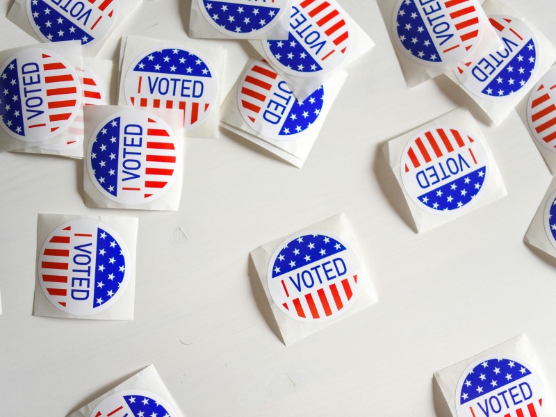 Photo of voting stickers