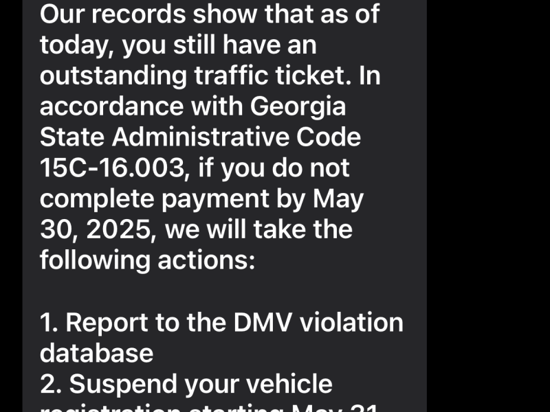 Screenshot of an text message on iPhone.