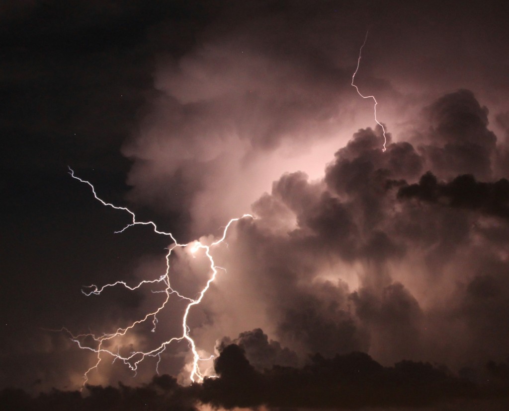Photo of clouds and lightning.