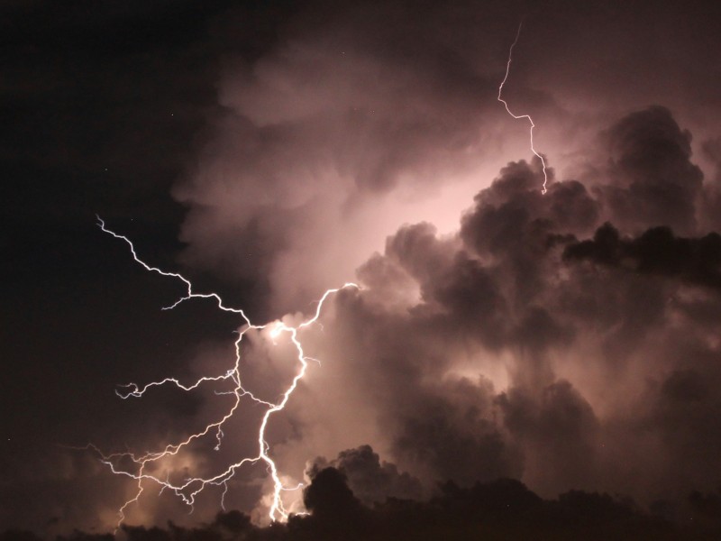 Photo of clouds and lightning.