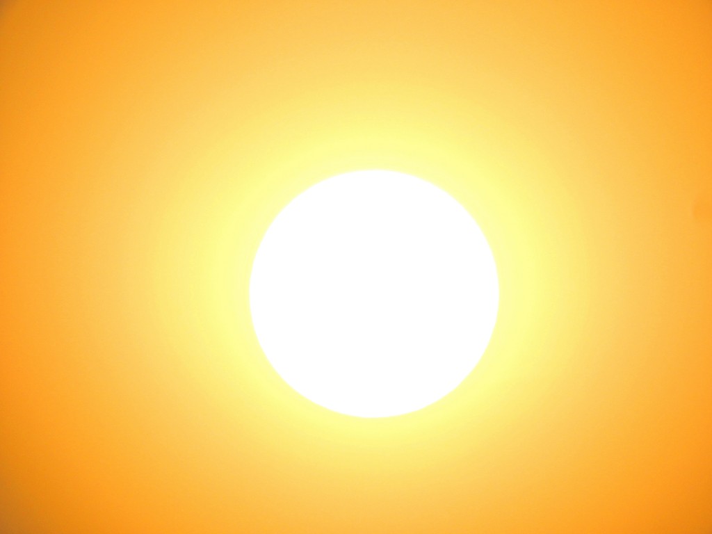 A bright yellow sun.